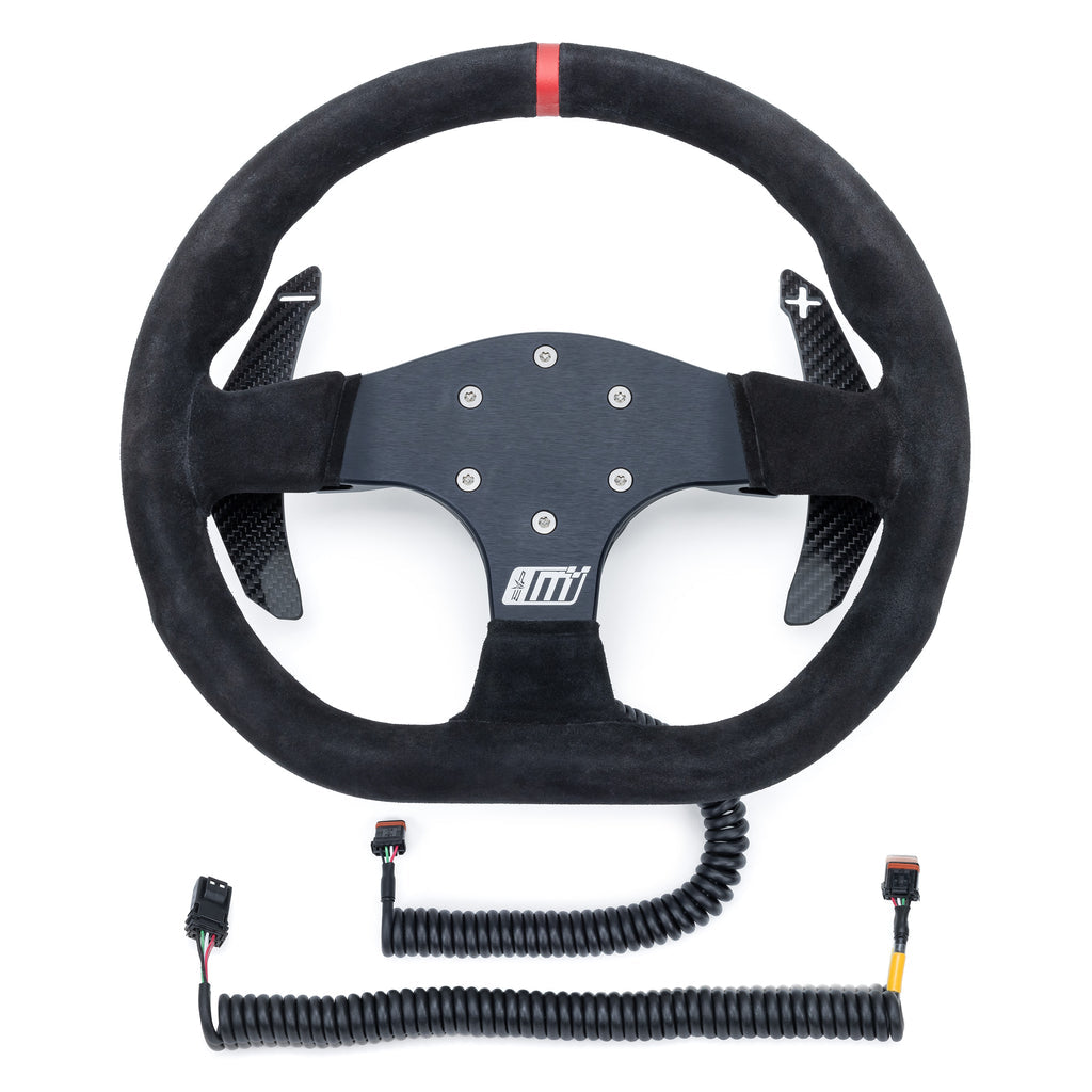 EVO Can-Am Maverick R Mode Steering Wheel w/ Carbon Fiber Paddles & Quick-Release Hub Adapter Kits