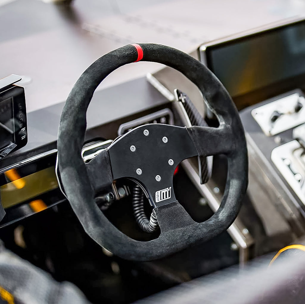 EVO Can-Am Maverick R Mode Steering Wheel w/ Carbon Fiber Paddles & Quick-Release Hub Adapter Kits