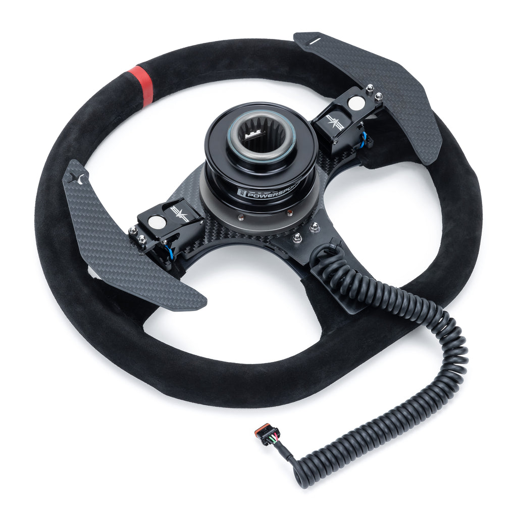 EVO Can-Am Maverick R Mode Steering Wheel w/ Carbon Fiber Paddles & Quick-Release Hub Adapter Kits