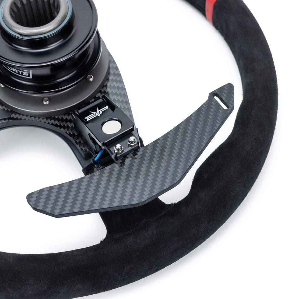 EVO Can-Am Maverick R Mode Steering Wheel w/ Carbon Fiber Paddles & Quick-Release Hub Adapter Kits