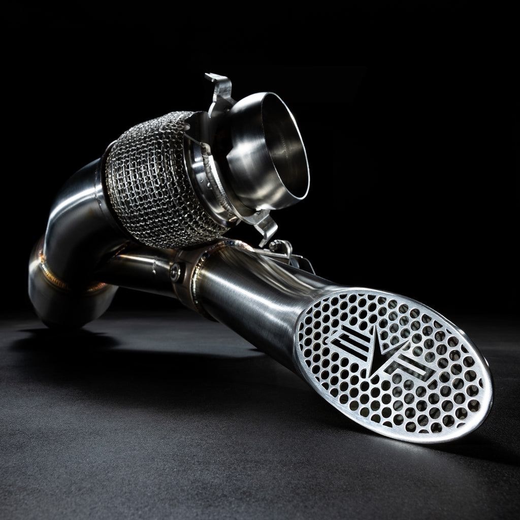 EVO Can-Am Maverick R Racing Shocker Electric Side-Dump Down Pipe w/ Bullet Muffler