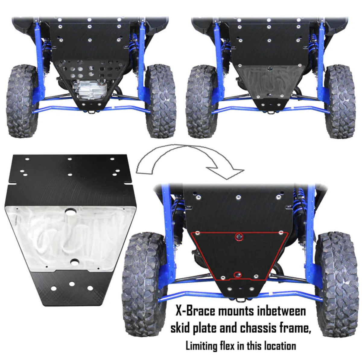 Factory UTV Polaris RZR Pro XP X-Brace for UHMW Skid Plate