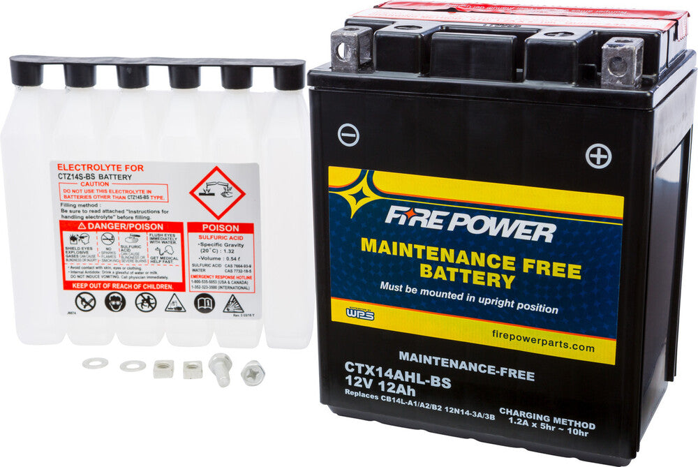 Fire Power Maintenance Free Sealed Battery CTX14AHL-BS