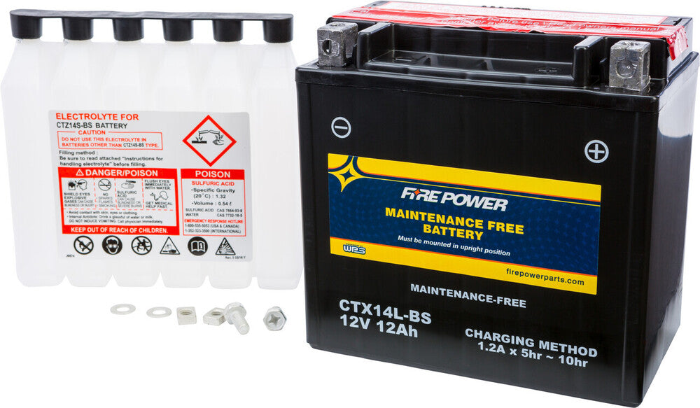 Fire Power Maintenance Free Sealed Battery CTX14L-BS