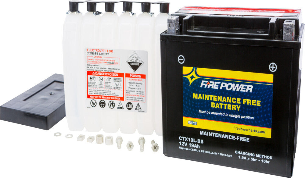 Fire Power Maintenance Free Sealed Battery CTX19L-BS