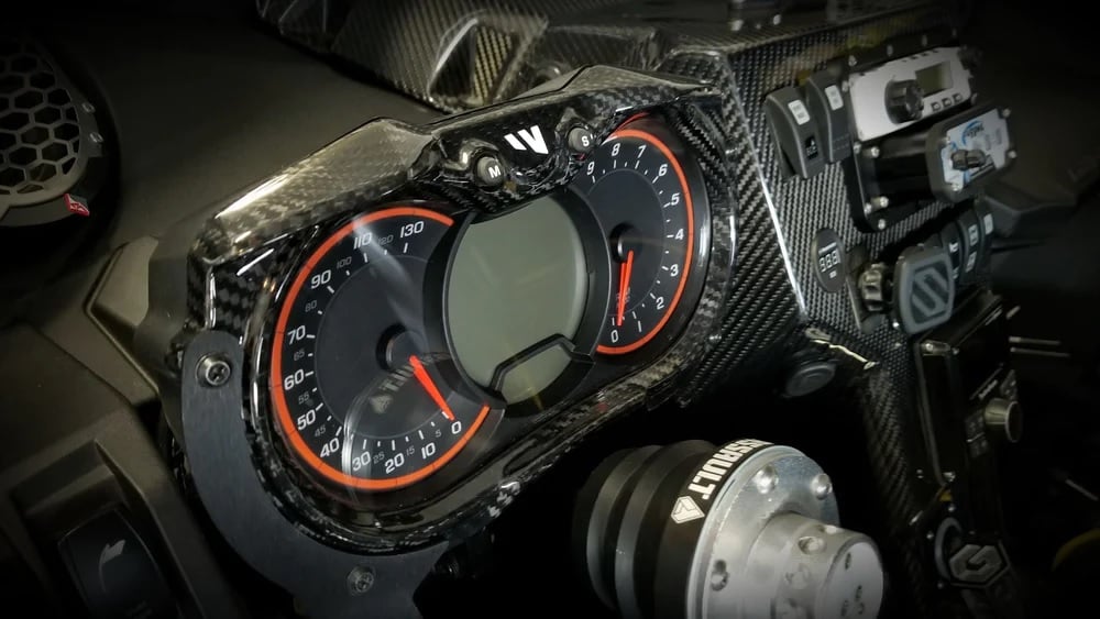 FourWerx '17-'19 Can Am Maverick X3 Carbon Fiber Gauge Surround