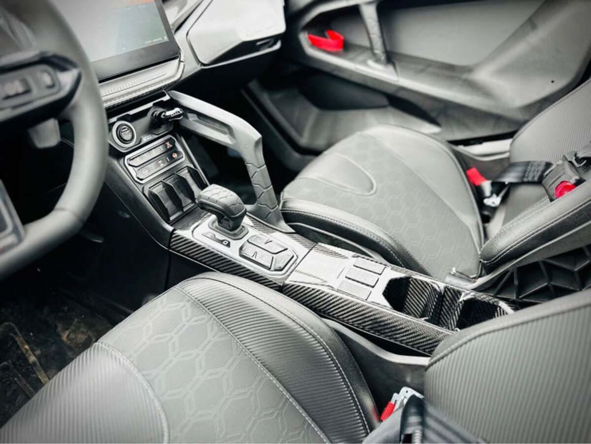 Fourwerx Can-Am Maverick R Carbon Fiber Front Center Console - 2 Piece