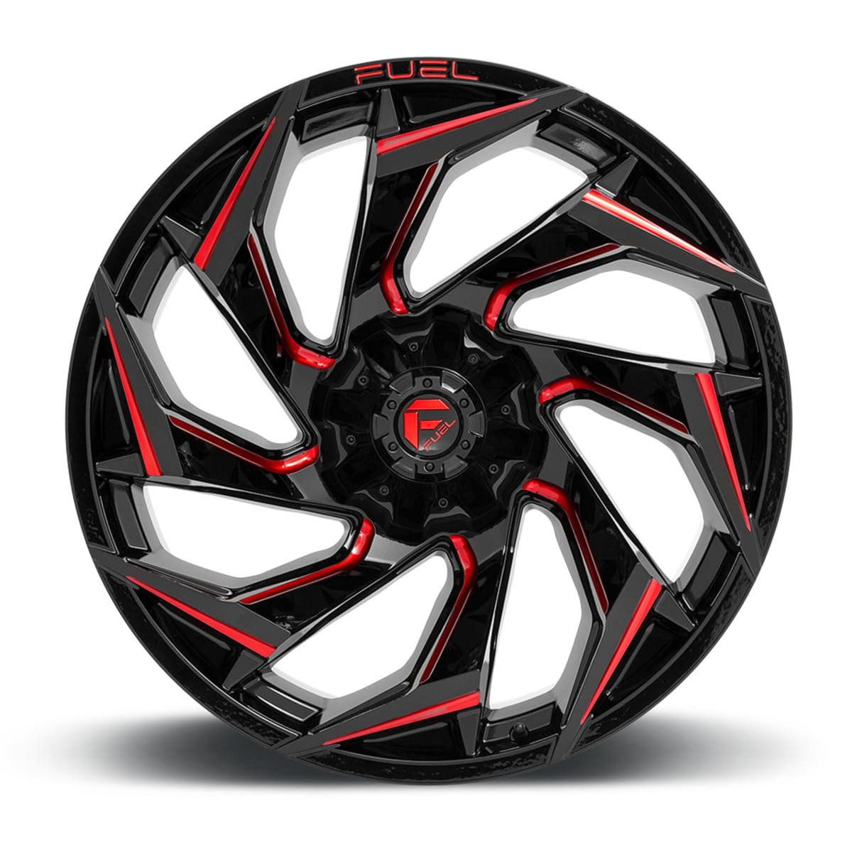 Fuel D754 Reaction UTV Wheel - Gloss Black Milled with Red Tint