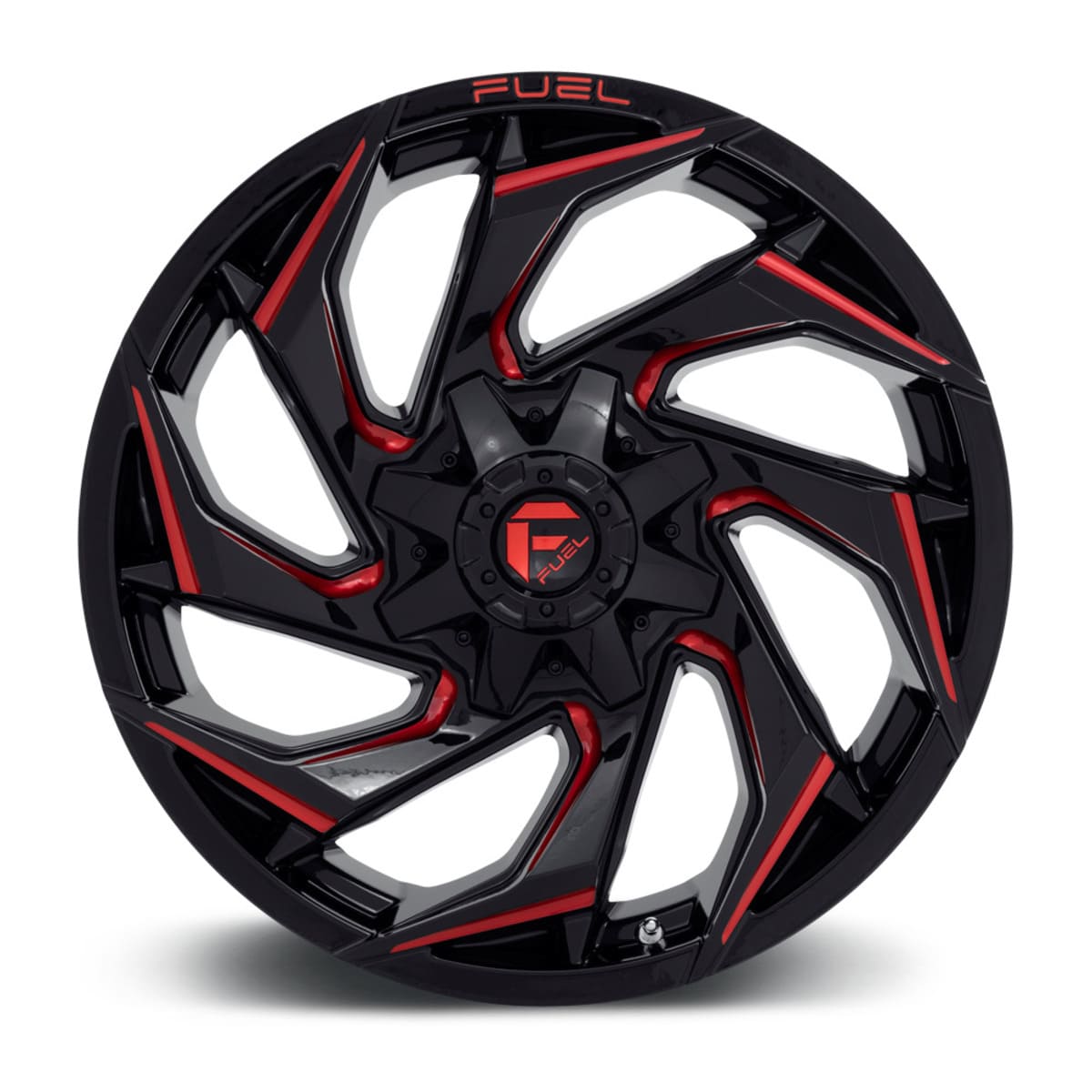 Fuel D754 Reaction UTV Wheel - Gloss Black Milled with Red Tint