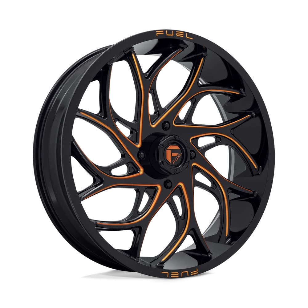Fuel D777 Runner UTV Wheel Gloss Black Milled Orange