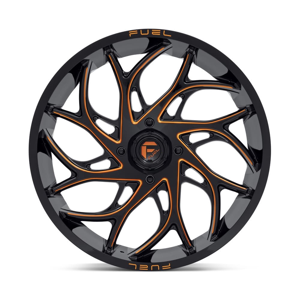 Fuel D777 Runner UTV Wheel Gloss Black Milled Orange