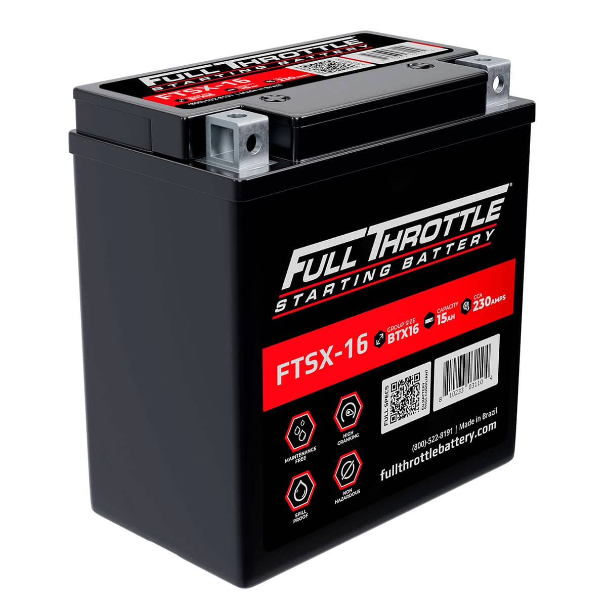 Full Throttle Starting Series High Performance AGM Battery - FTSX-16