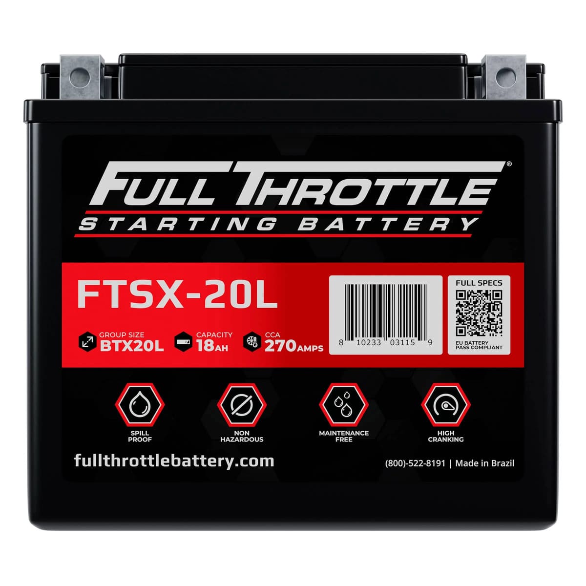 Full Throttle Starting Series High Performance AGM Battery - FTSX-20L