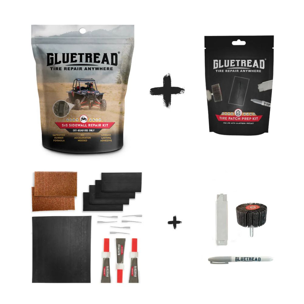 GlueTread SxS Sidewall Repair & Prep Kit Bundle