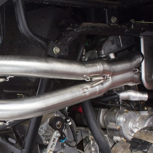 HMF '11-'14 Polaris RZR XP 900 Performance Dual Full Exhaust System - Blackout