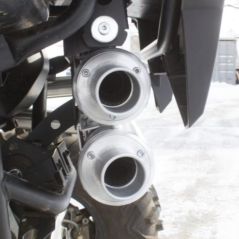 HMF '11-'14 Polaris RZR XP 900 Performance Dual Full Exhaust System - Blackout