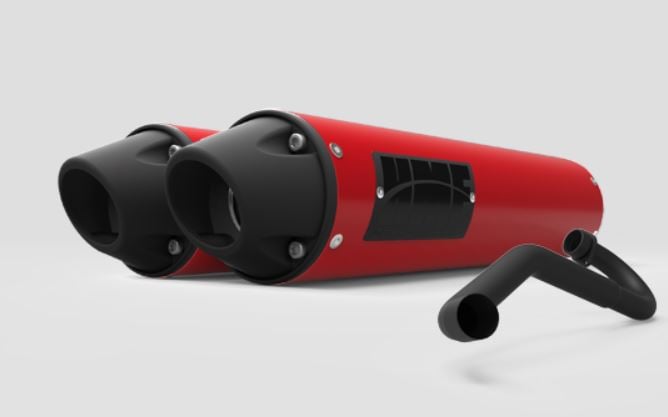 HMF '11-'14 Polaris RZR XP 900 Performance Dual Full Exhaust System - Blackout