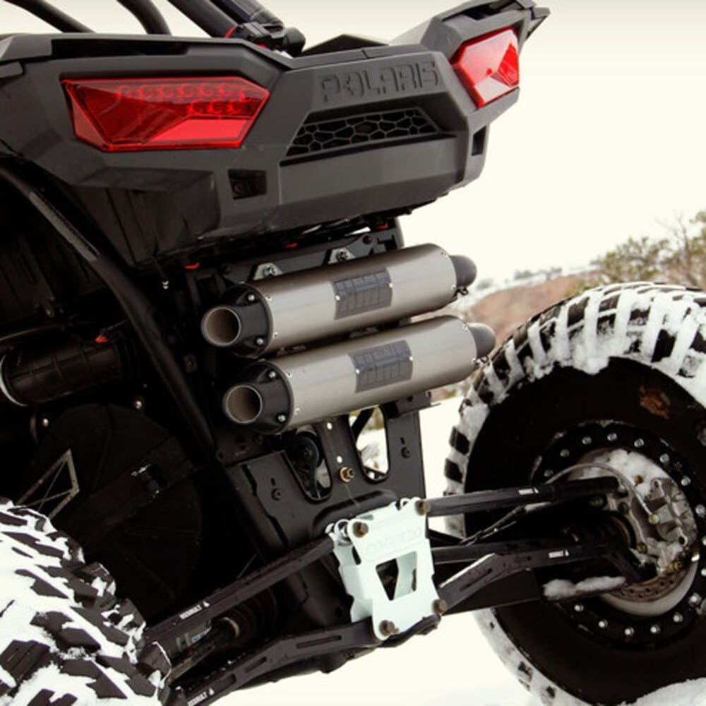 HMF '14 Polaris RZR XP 1000 Performance Dual Full Exhaust Systems - Blackout