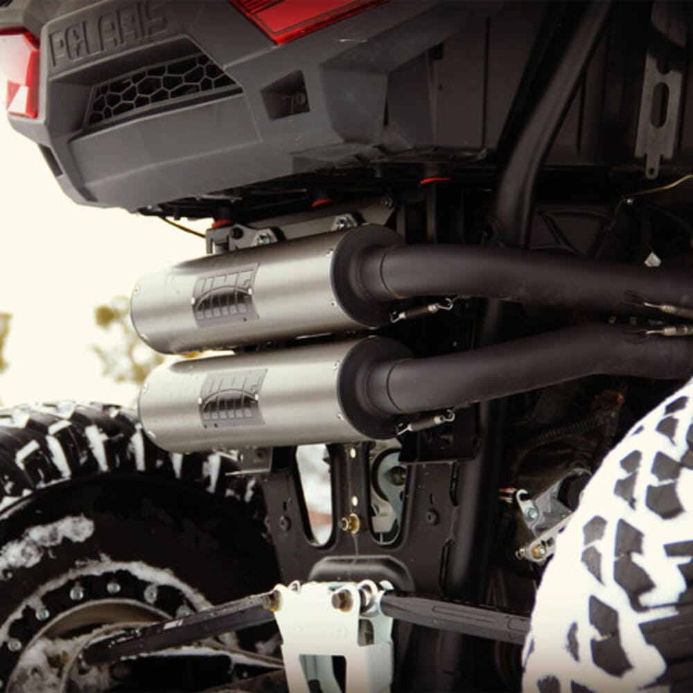 HMF '14 Polaris RZR XP 1000 Performance Dual Full Exhaust Systems - Blackout