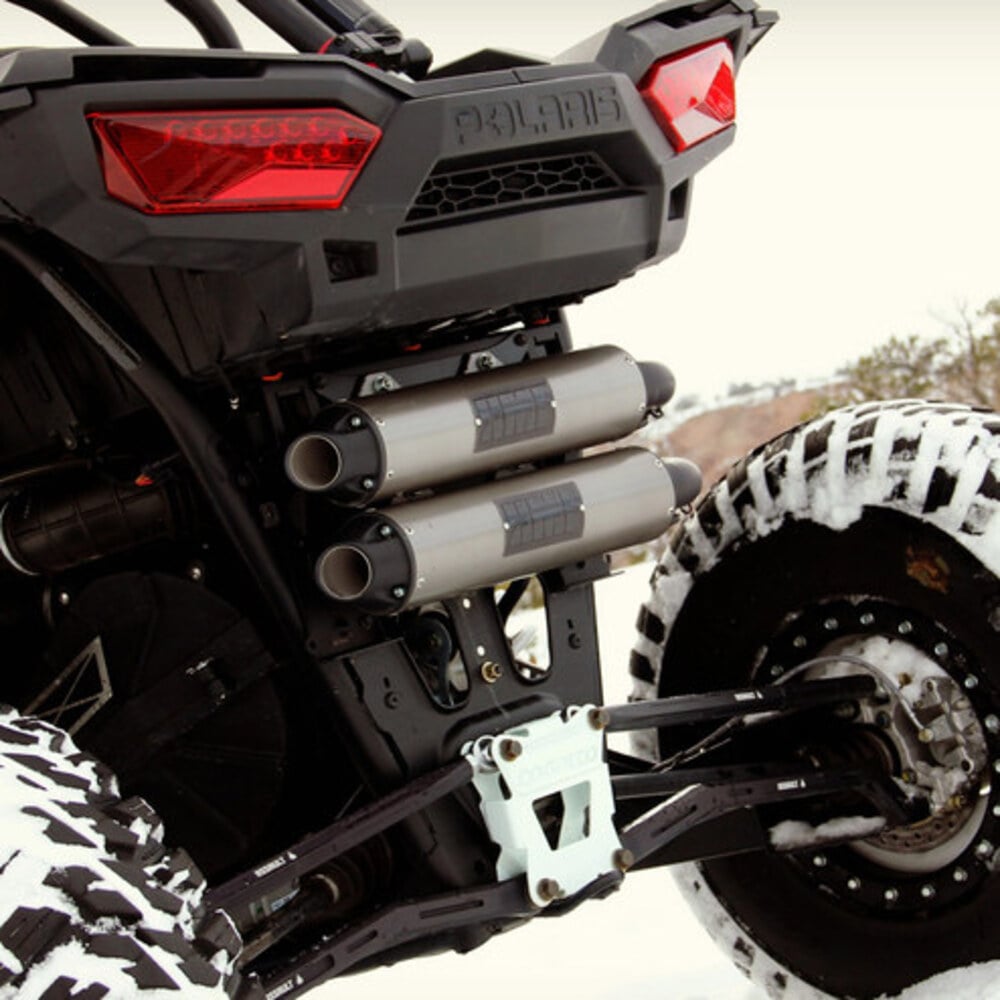 HMF '14 Polaris RZR XP 1000 Titan-QS Dual Full Exhaust Systems - Blackout