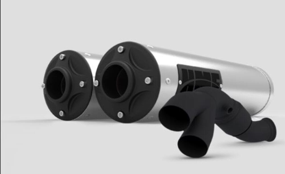 HMF Can-Am Maverick R Big Core Dual Turbo Back Exhaust Systems - BlackOut