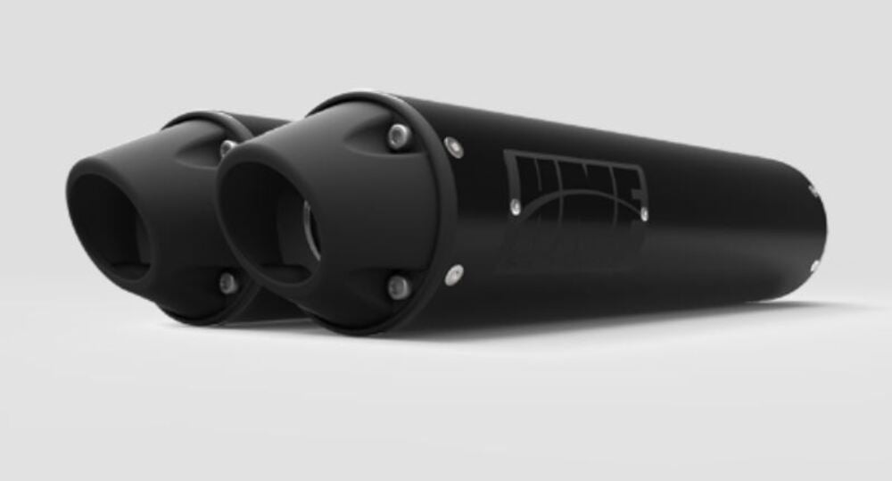 HMF Can-Am Maverick XDS Turbo Performance Dual Slip On Exhaust Systems - Blackout