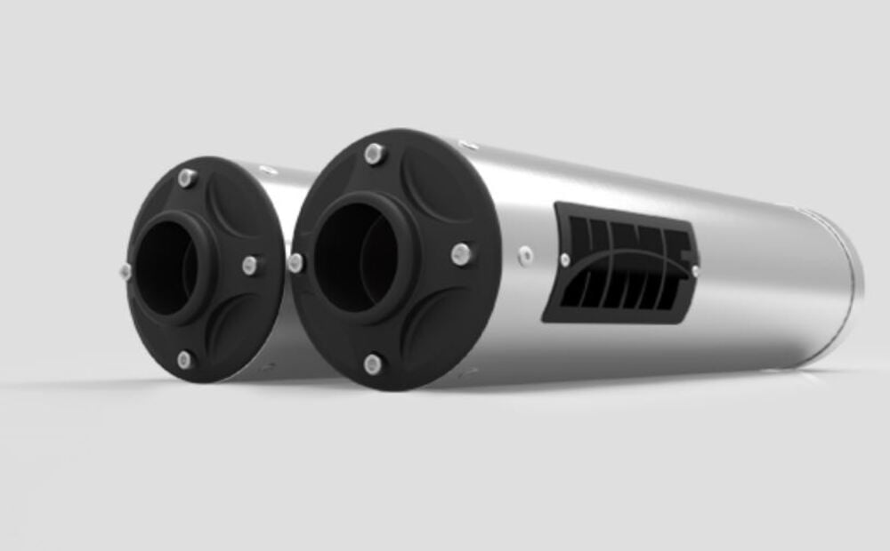 HMF Can-Am Maverick XDS Turbo Titan-QS Dual Slip On Exhaust System - Blackout
