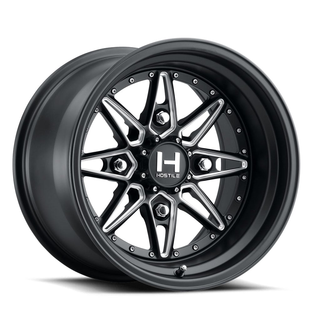 Hostile HF12 Blaster UTV Wheel - Satin Black Milled