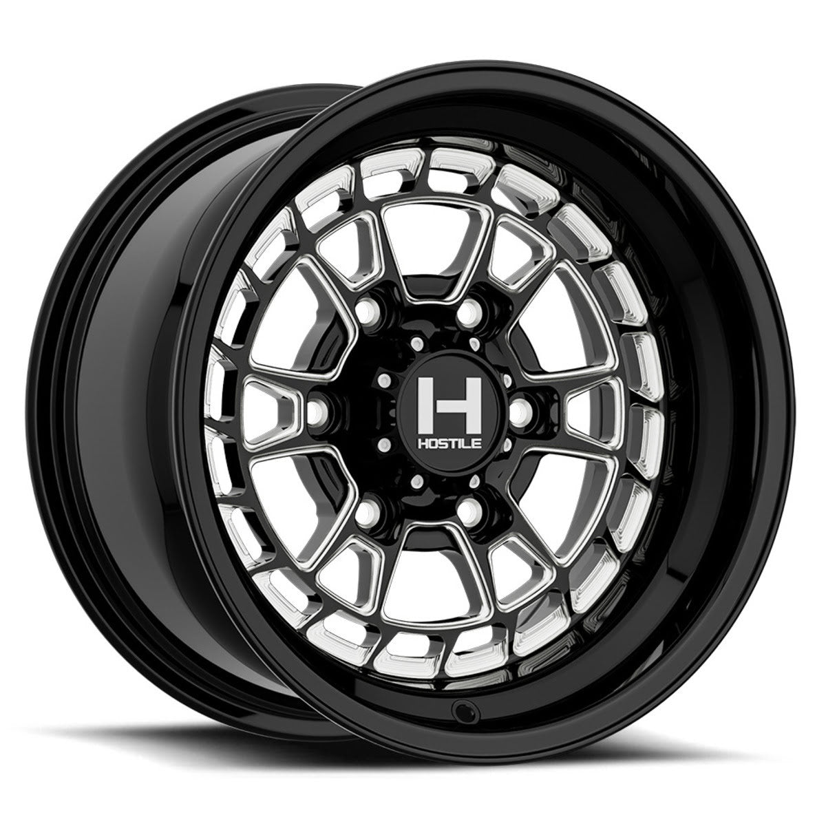 Hostile HF32 Forged Rival Beadlock Wheel Blade Cut - Gloss Black