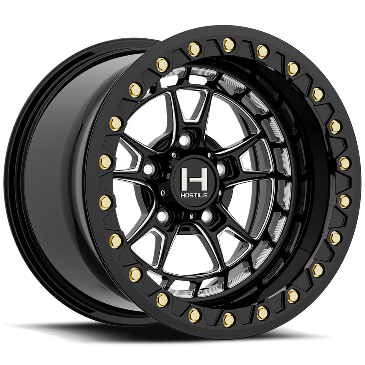 Hostile HF32 Forged Rival Beadlock Wheel Blade Cut - Satin Black