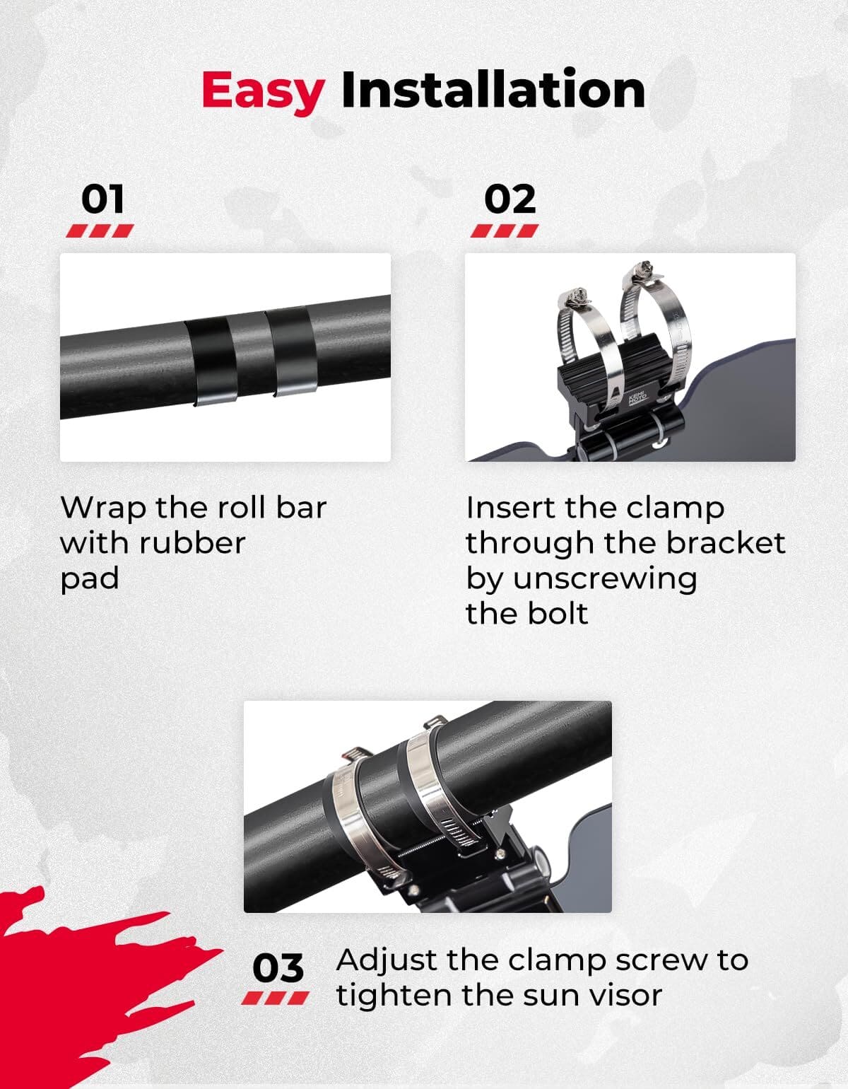 Kemimoto Honda Pioneer 1.5-2 in Roll Fit UTV Bars Windshield