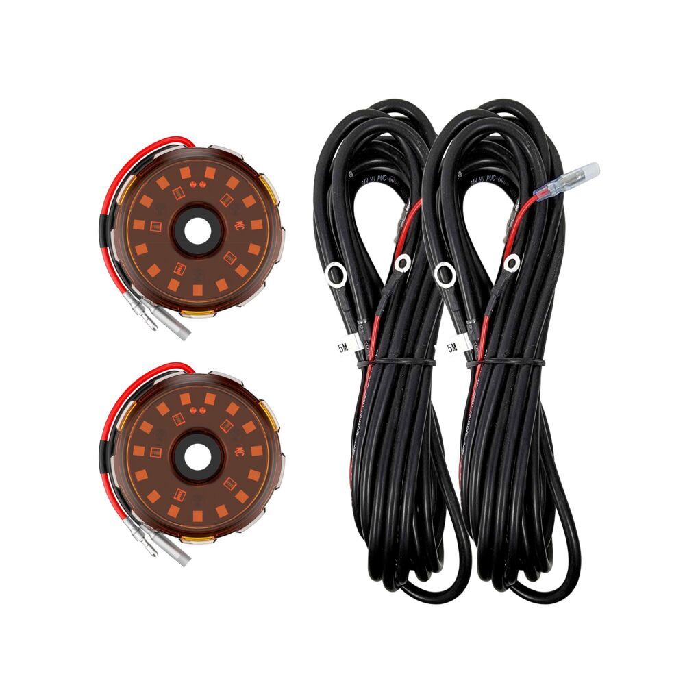 KC HiLiTES Cyclone V2 5.0 Meters Long Two Light Kit - Amber