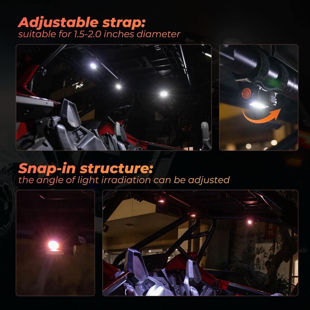 Kemimoto 1.25-2" Roll bar UTV Universal Interior Lights