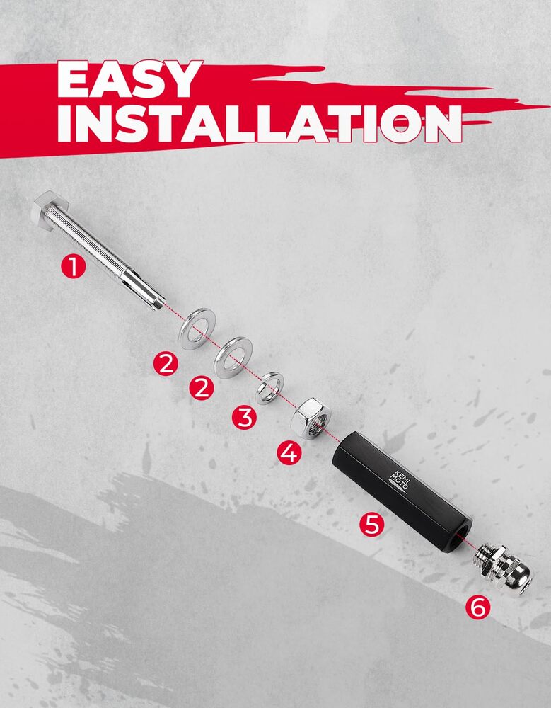 Kemimoto 1/4'' Black Mounting Base Flag Mount - 1 PC