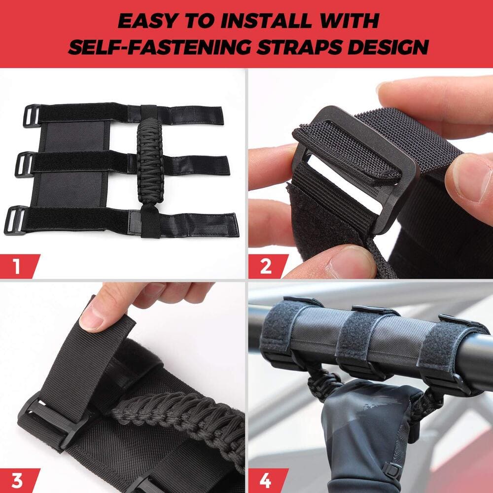 Kemimoto 1.5-2" Roll Bar UTV Universal Heavy Duty Grips & Grab Handle