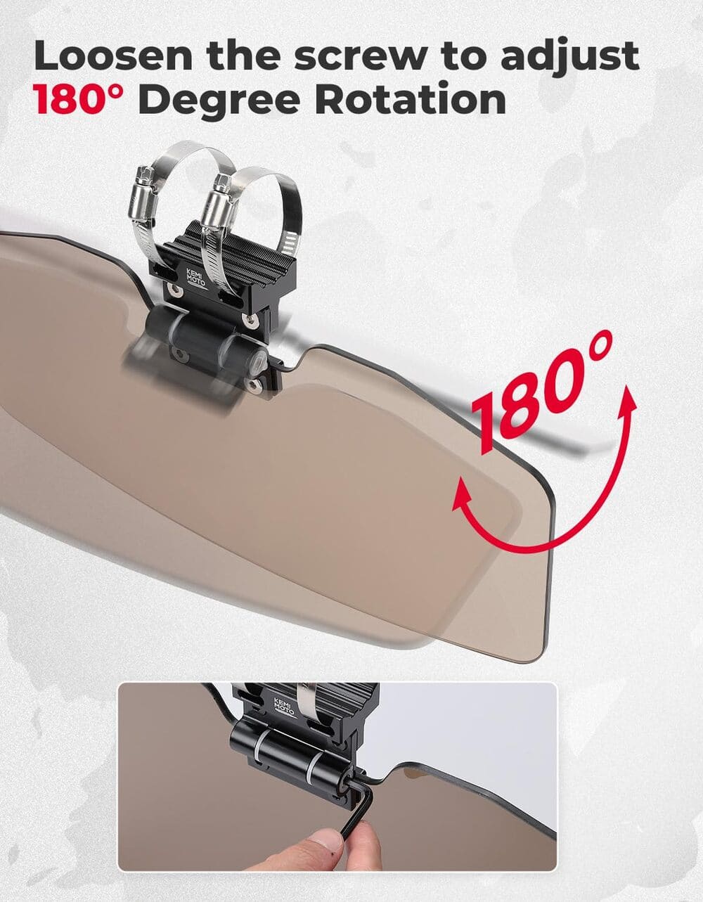 Kemimoto 1.5”-2” Roll Bars Oversized Upgraded UTV Sun Visor Mirror