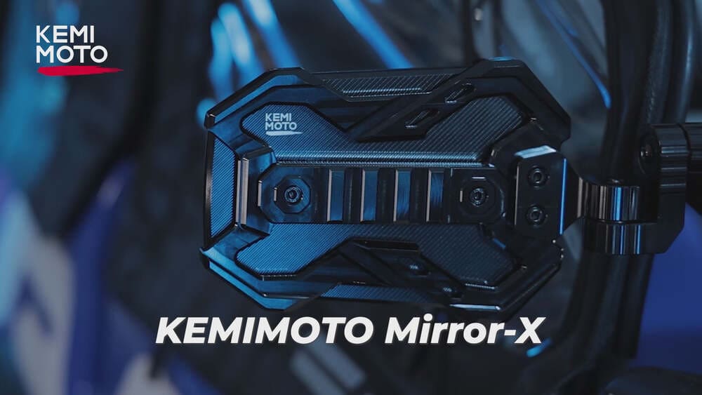 Kemimoto 1.65-2 Inch Roll Bar CNC UTV X Mirror w/ Integrated Light Mount - 1 Pair