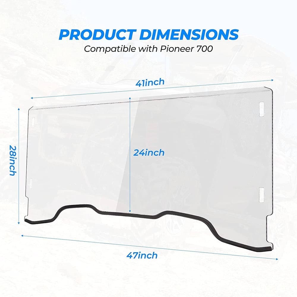 Kemimoto '14-'23 Pioneer 700 / 700-4 Polycarbonate Front Windshield