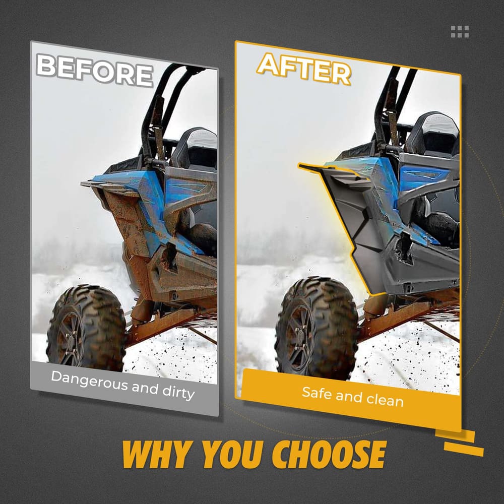 Kemimoto '14-'23 Polaris RZR XP 1000/4 1000 Rear Fender Flares