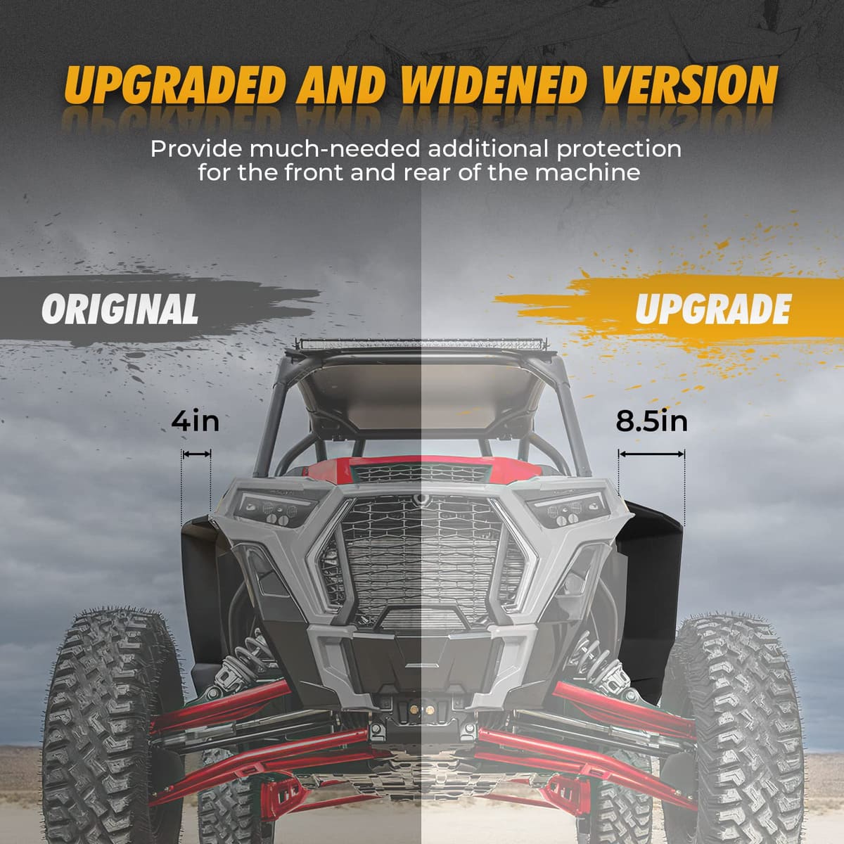 Kemimoto '14-'23 Polaris RZR XP 1000 8.5" Mud Flap Fender Flares