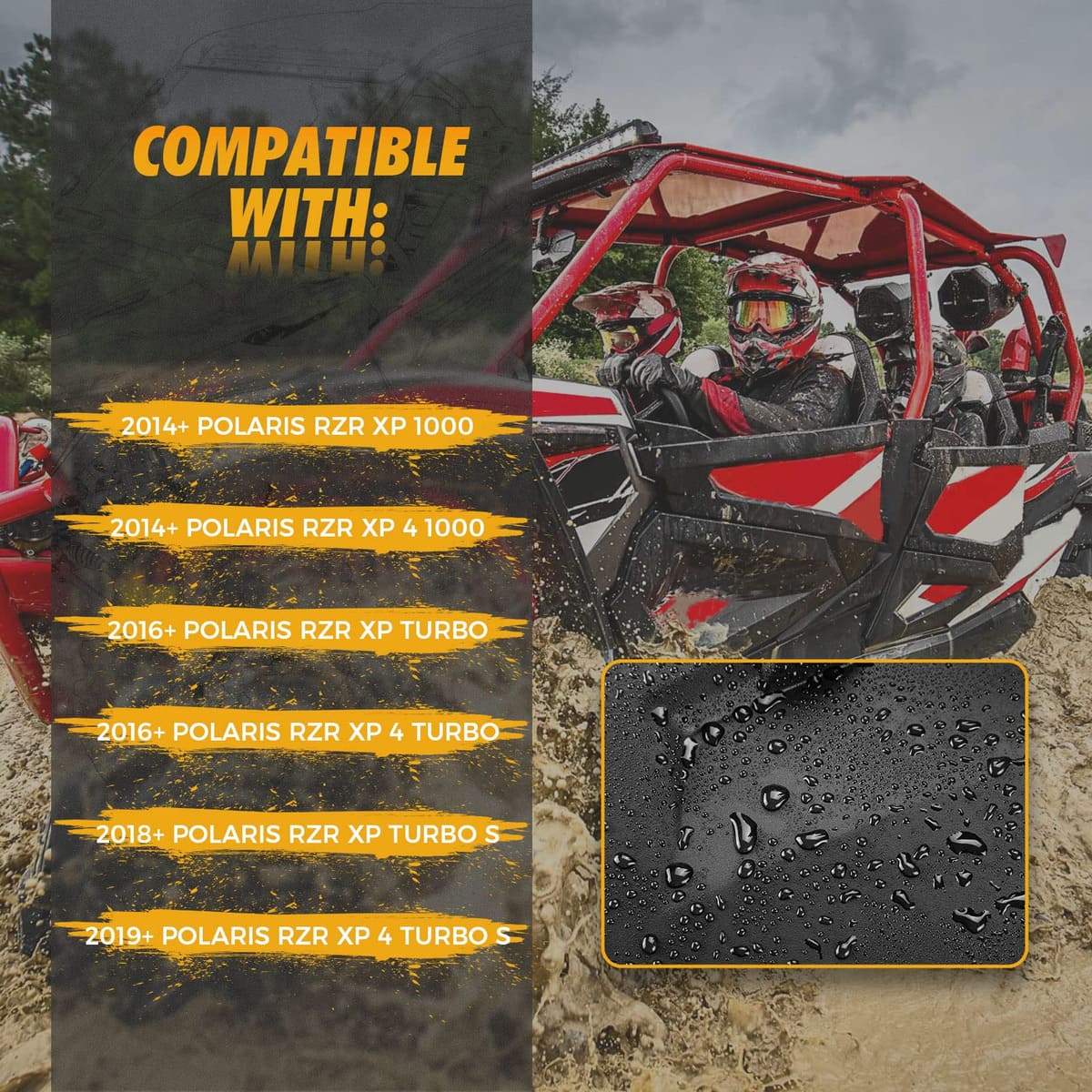 Kemimoto '14-'23 Polaris RZR XP 1000 8.5" Mud Flap Fender Flares