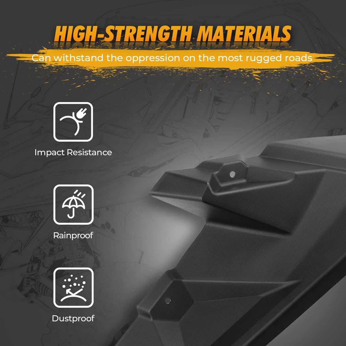 Kemimoto '14-'23 Polaris RZR XP 1000 8.5" Mud Flap Fender Flares