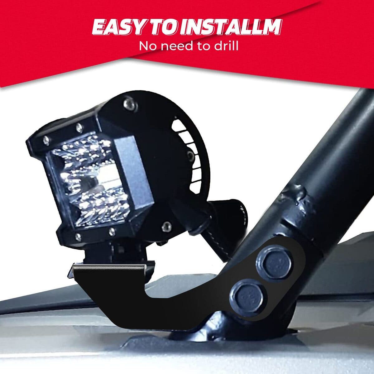 Kemimoto '14-'23 Polaris RZR XP 1000 A-Pillar LED Light Bracket Mount - Pair