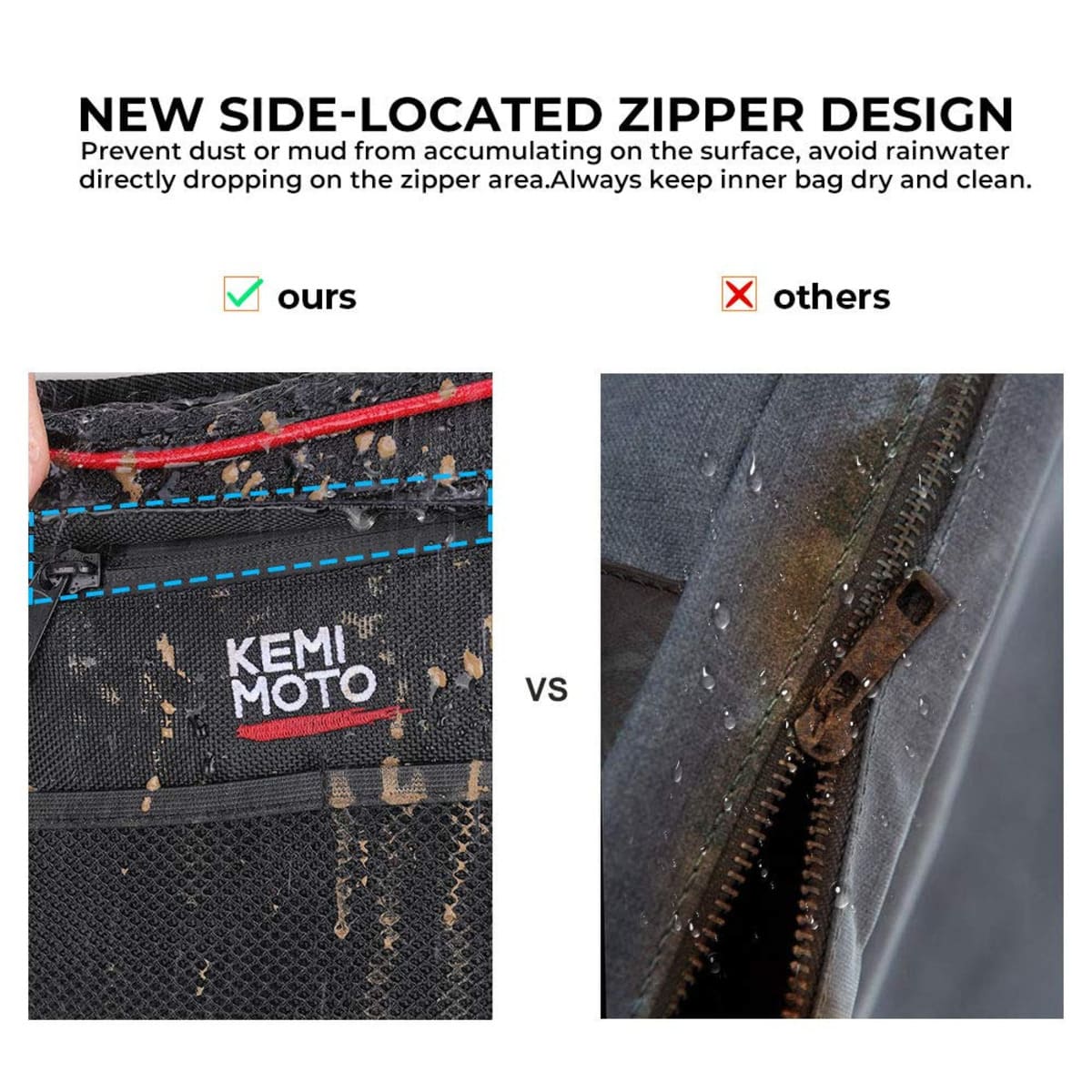 Kemimoto '14-'23 Polaris RZR XP 1000 Front Side Door Bags w/ Knee Pad