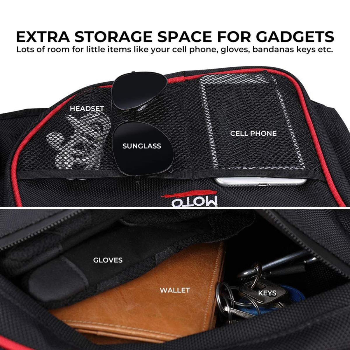 Kemimoto '14-'23 Polaris RZR XP 1000 Front Side Door Bags w/ Knee Pad