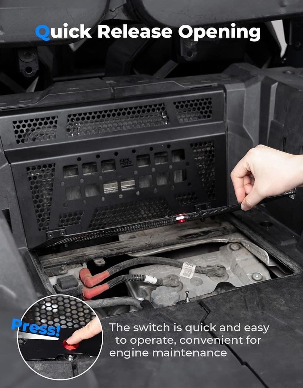 Kemimoto '14-'23 Polaris RZR XP 1000 Vented Engine Cover