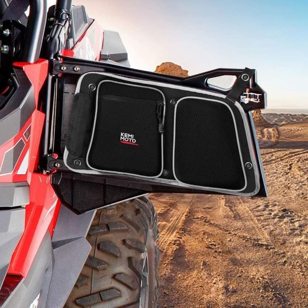Kemimoto '14-'23 Polaris RZR XP 4 1000 Rear Door Bags w/ Knee Pad