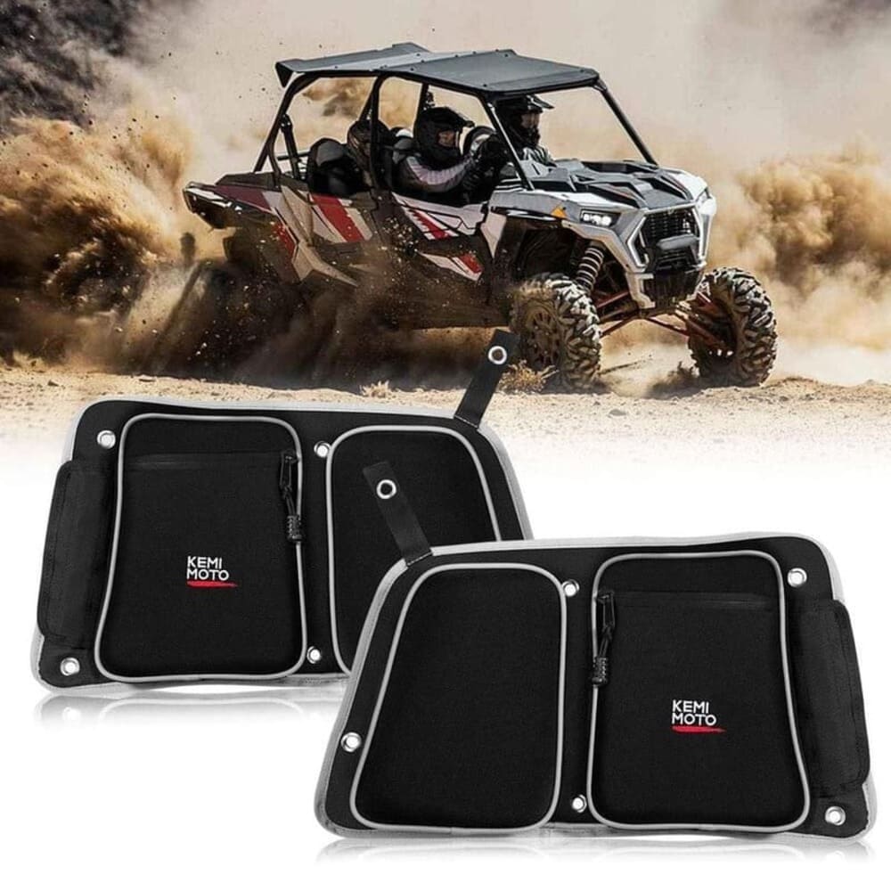 Kemimoto '14-'23 Polaris RZR XP 4 1000 Rear Door Bags w/ Knee Pad