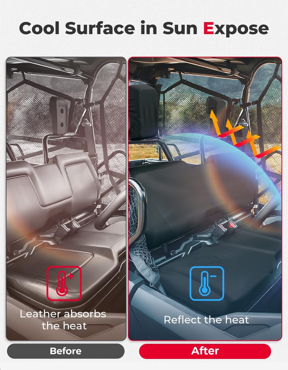 Kemimoto '14-'24 Honda Pioneer 700 Seat Covers - Black