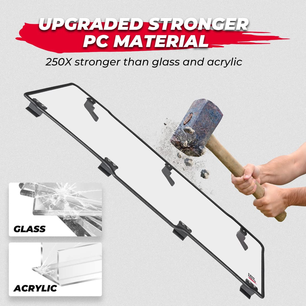 Kemimoto '15-'24 Polaris Ranger XP 1000 Rear Windshield Hard Tool